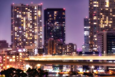望遠で夜景撮影　お台場